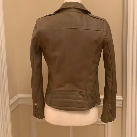 Zara Taupe Leather Jacket - Picture 4 of 9